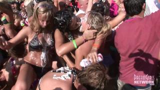 Horny Spring Breakers Lick Whip Cream off each Other's Bodies on Stage 2