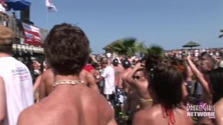 Bikini Clad Coeds Dance and Flash at Daytime Party 4
