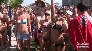 Bikini Clad Coeds Dance and Flash at Daytime Party 6