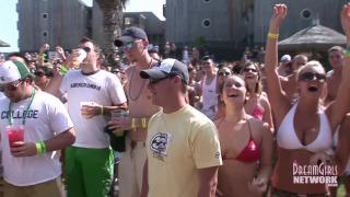 Bikini Clad Coeds Dance and Flash at Daytime Party 9