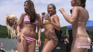 Girls Dance Party and Flash their Tits on Top of a Boat 4