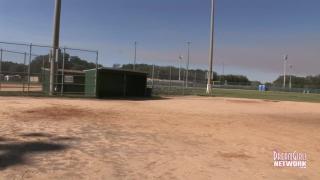 Crazy Girl Gets Naked on a College Baseball Field 9