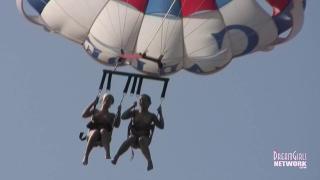 Two Hot Blondes Parasail Naked then Pee Afterward 9