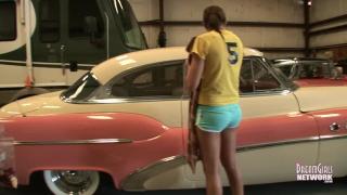 Hot Coed Naked in Antique Cars 1