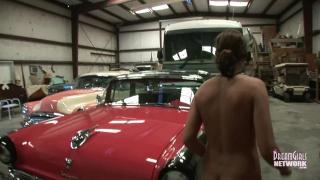 Hot Coed Naked in Antique Cars 9