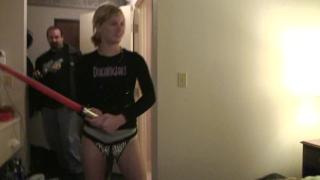 Girls get Topless and Play around with Plastic Light Sabers 4