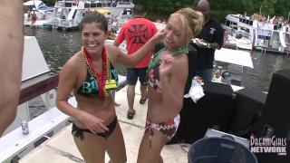 Coeds are Convinced to Show their Tits at Party Cove 5