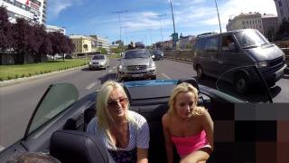 Two Exhibitionist Young MILF Blondes Public Outdoor Flashing Tits and Asses 5