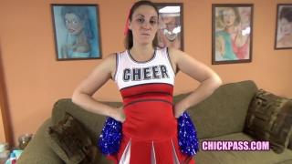 Brunette Hottie Melanie Hicks' in a Cheerleader Costume while she Gets Laid 1