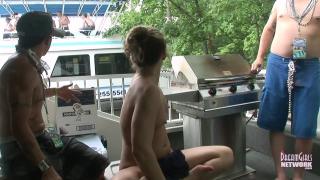 Voyeur Home Video of Girls Partying Naked on a Houseboat 10