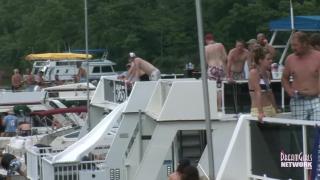Voyeur Home Video of Girls Partying Naked on a Houseboat 7