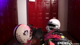 Football Fanatic Lesbians Fuck in the Locker Room! 1