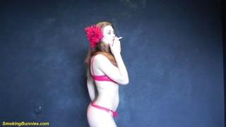 Sexy Redhead Big Boob Teen Smoking Cigarette 4