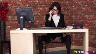 PANTYLESS OFFICE SECRETARY ENCOURAGES YOU TO WANK OFF IN HER OFFICE 7