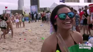 Bikini Clad Coeds with Big Ole Titties Dance on the Beach 8