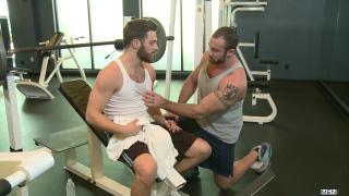 LoveHoney Men.com - Hunk Dude Gets Analized by his Muscular Trainer Men