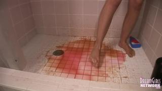 Alli Takes a very Weird Food and Drink Shower 6