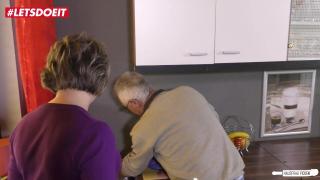 AMATEUR EURO - German Granny Wife Cheating Sex in the Kitchen 2