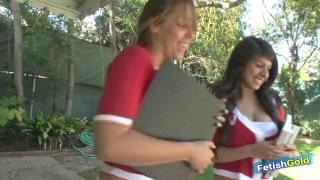 BBCSluts Three Naughty Cheerleaders Pleasure each Other's Holes Cougars