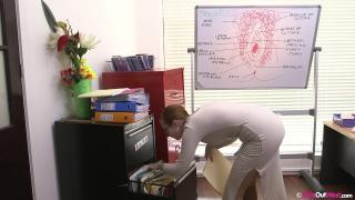 Hairy Redheaded Secretary Darcy Masturbates in the Office 1