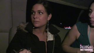 Partying Coeds Kiss Flash and Show Pussy in the Limo 3