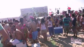 Mob Scene Spring Break Party with College Chicks Flashing 12