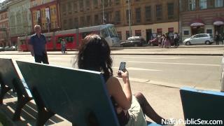 Young Chick Rihanna Samuel Fucks Dirty old Dude in Public Places of Prague 1