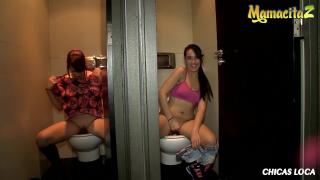 MAMACITAZ - almost Caught! Public Bathroom Lesbian Sex 4