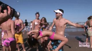 Bikini Clad Spring Breakers Party on the Beach 10