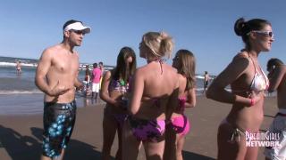 Bikini Clad Spring Breakers Party on the Beach 3
