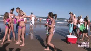 Bikini Clad Spring Breakers Party on the Beach 7