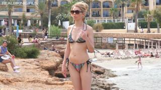 Small Boobed British Fashion Model Topless Bikini Photoshoot 8