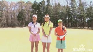 Cute Asian Teen Girls Play a Game of Strip Golf 1