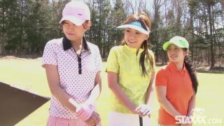 Cute Asian Teen Girls Play a Game of Strip Golf 3