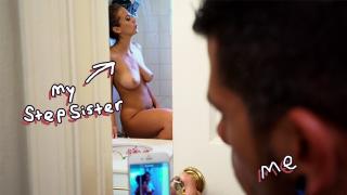 BANGBROS - Sexy Stepsister Layla London Filmed while in Shower by Stepbrother