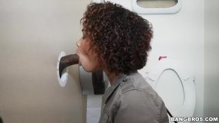 BANGBROS - Cute Black Babe Raven Sucking Dick at our Glory Hole 5