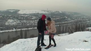 Perverted Slut and Deviant Guy Fucking in the City - NastyPublicSex.com 12