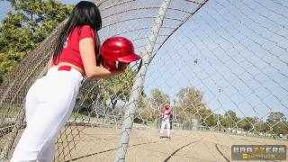 Brazzers - Brunette Babe Audrey Bitoni Takes a Break from Baseball Practice 1