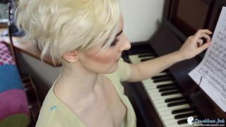 Piano Teacher Perving down Innocent Babes Top at her Tits while she Plays 12