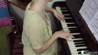 Piano Teacher Perving down Innocent Babes Top at her Tits while she Plays 4