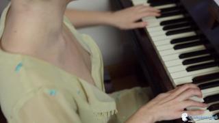 Piano Teacher Perving down Innocent Babes Top at her Tits while she Plays 5