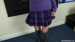Student Babe doing Striptease for her Teacher at School after Class 5