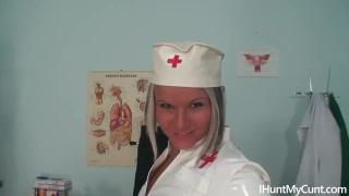 Young Nurse Jennifer Fox Wanks her Pussy with Vaginal Speculum 1