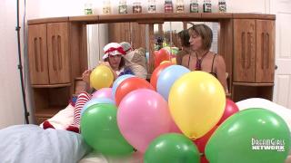 Costumed Looner Freaks Blow Balloons up & Pop them 7