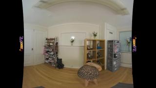 Virtual Reality Tattooed Naked Girl trying on Shoes 1