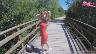 Outdoor Sex with Redhead Slut on a Public Bridge at the see 2