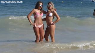 Two Young first Timers Topless at the Beach 4