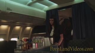 Busty Lesbian Stewardesses Fucking in Airplane 1