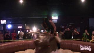Hot Girls in Lingerie Ride Mechanical Bull at Local Night Club 5