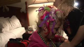 Two Crazy Party Girls Kiss Finger & Fuck at Mardi Gras 2